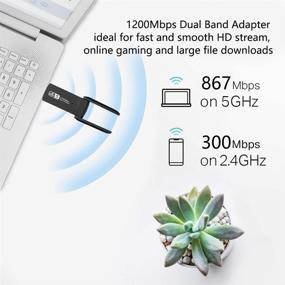 img 1 attached to 📶 Aigital Wireless USB WiFi Adapter for PC, 1200Mbps Dual Band Network Adapter with High Gain Antenna - Compatible with Windows & Mac