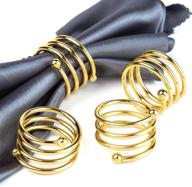 🍽️ enhance your table decor with jofefe 6pcs gold round napkin rings for wedding and dinner parties logo