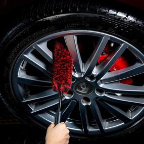 img 2 attached to bzczh Car Wheel Cleaning Brush: Synthetic Wool Tire Rim Brush for Effortless Wheel Cleaning!