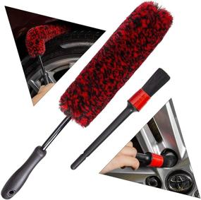 img 4 attached to bzczh Car Wheel Cleaning Brush: Synthetic Wool Tire Rim Brush for Effortless Wheel Cleaning!