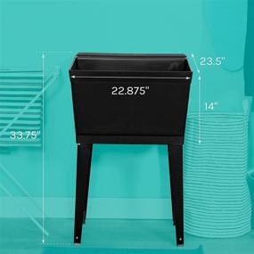 img 3 attached to JS Jackson Supplies 19 Gallon Utility Sink Laundry Tub with Adjustable Metal Legs - Heavy Duty Shop Sink for Laundry Room, Basement, or Garage Workshop (Black) - Faucet Not Included