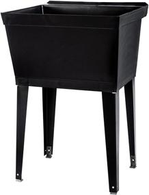 img 4 attached to JS Jackson Supplies 19 Gallon Utility Sink Laundry Tub with Adjustable Metal Legs - Heavy Duty Shop Sink for Laundry Room, Basement, or Garage Workshop (Black) - Faucet Not Included