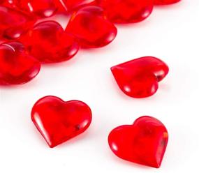 img 2 attached to ❤️ 150 Pieces of Red Acrylic Heart Shaped Crystals Gems - Perfect for Table Scatter, Valentine's Day, Wedding, Artwork, Birthday Party Decoration, Favor Vase Filler