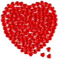 ❤️ 150 pieces of red acrylic heart shaped crystals gems - perfect for table scatter, valentine's day, wedding, artwork, birthday party decoration, favor vase filler logo