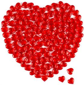 img 4 attached to ❤️ 150 Pieces of Red Acrylic Heart Shaped Crystals Gems - Perfect for Table Scatter, Valentine's Day, Wedding, Artwork, Birthday Party Decoration, Favor Vase Filler