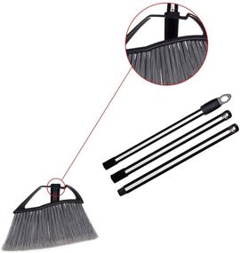 img 2 attached to 🧹 Jiaxin Angle Broom: Adjustable Long Handle, Easy Assembly Indoor Sweeping – 1 Pack, Black