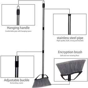 img 1 attached to 🧹 Jiaxin Angle Broom: Adjustable Long Handle, Easy Assembly Indoor Sweeping – 1 Pack, Black