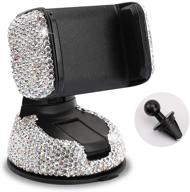 💎 add a touch of sparkle: rhinestone crystal car phone mount for dashboard, windshield, and air vent (ty1) logo