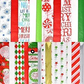 img 2 attached to 🎁 200 Bulk Christmas Tissue Paper Wrapping Sheets - 20"x20" - Assorted 17 Colors - Metallic and Printed Designs - Perfect Gift Wrapping Accessory for Christmas Gifts and Wine Bottles