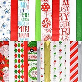 img 1 attached to 🎁 200 Bulk Christmas Tissue Paper Wrapping Sheets - 20"x20" - Assorted 17 Colors - Metallic and Printed Designs - Perfect Gift Wrapping Accessory for Christmas Gifts and Wine Bottles