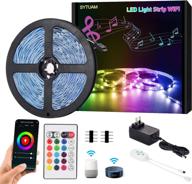 🌈 swyjo smart wifi led light strip 5m/16.4ft with external high sensitivity mic, smd 5050 led tape light, 16 million colors app controlled music sync rgb light strip for home, festival, tv, party логотип