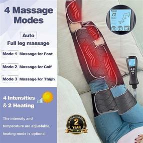 img 2 attached to 🦵 Air Compression Leg Massager for Circulation, Pain Relief, and Home Therapy - Portable Device with 4 Modes, 4 Intensities - Ideal Gift for Dad and Mom