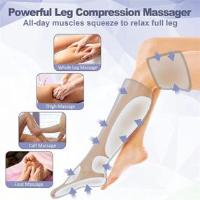 img 3 attached to 🦵 Air Compression Leg Massager for Circulation, Pain Relief, and Home Therapy - Portable Device with 4 Modes, 4 Intensities - Ideal Gift for Dad and Mom