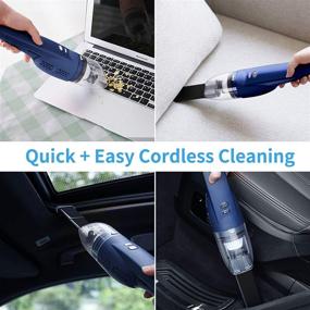 img 3 attached to Powerful Portable Handheld Vacuum Cleaner - Upgraded Cordless Mini Car Vacuum 🔌 for Home, Car, and Pet Hair Cleaning - 5500 PA Strong Suction & Rechargeable