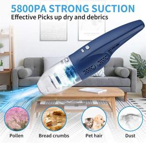 img 1 attached to Powerful Portable Handheld Vacuum Cleaner - Upgraded Cordless Mini Car Vacuum 🔌 for Home, Car, and Pet Hair Cleaning - 5500 PA Strong Suction & Rechargeable