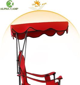 img 1 attached to 🪑 ALPHA CAMP Folding Camping Recliner Chair with Canopy - Supports up to 350 LBS