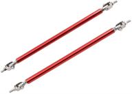 🔴 heris adjustable red front lip strut rod bumper splitter universal tie support bars - set of 2, 7.87"-13" adjustable length logo