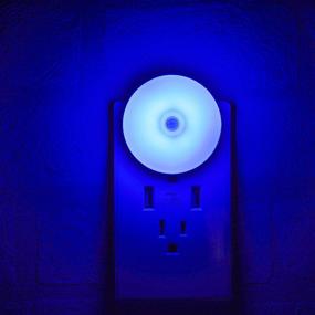 img 4 attached to 🌙 Smart Motion Sensor LED Night Light Set - Plug-In, Energy-Efficient, Diffused Blue Light, 2 Pack