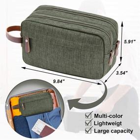 img 1 attached to 🧳 Waterproof Men's Travel Dopp Kit Toiletry Bag with Leather Handle - Shaving Organizer for Toiletries, Double Compartments