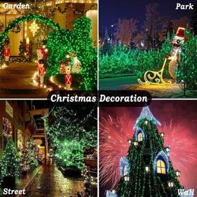 img 2 attached to Solar Christmas Lights Outdoor 2-Pack Each 72Ft 200 LED 8 Modes Extra-Long Waterproof Green Wire Solar Powered Twinkle Fairy String Lights For Yard Garden Tree Christmas Party Decorations (Green)