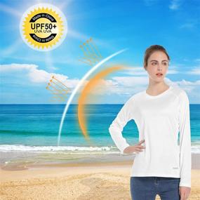 img 3 attached to 👚 Ultimate Women's UPF 50+ Sun Protection UV Shirts: Long Sleeve Outdoor Hiking Fishing Swim SPF Rash Guard T-Shirt with Thumbhole