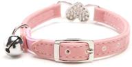 8-11 inches yangbaobao heart bling cat collar with safety belt, bell, and enhanced seo logo