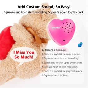 img 1 attached to 🐻 EKSEN Teddy Bear Voice Recorder: 2 Pack - 30 Seconds Toy Voice Box for Stuffed Animal, Easy Recording, Ideal for DIY Gifts - Pink (2 Pack)