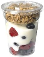 🥣 convenient set of 50 clear plastic parfait cups with inserts, lids, and mini spoons for kids' snacks and healthy meals logo