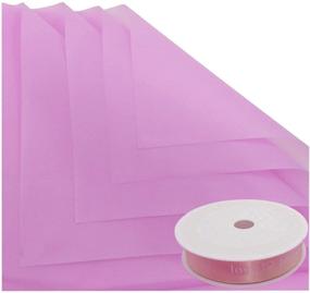 img 4 attached to 🌸 Арлай Непромокаемая Розовая Бумага для Упаковки Свадебных Цветов в количестве 20 штук с Шампанской Лентой - Матовая Бумага для Букетов (22,8"х22,8")