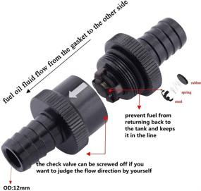 img 4 attached to 🔒 PQY 1/2" 12mm Non Return One Way Fuel Check Valve – High-Performance Aluminium Alloy, Suitable for Petrol and Diesel Engines