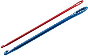 img 1 attached to Addi Knooking Needles Set - Aluminium 16.5 cm, 4mm + 6mm, 2 pc, Red/Blue, Metal - 17 x 2 x 2 cm