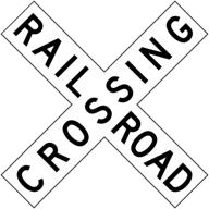 railroad crossing crossbuck sign warranty logo