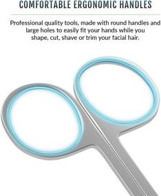 img 1 attached to 🔪 Professional Curved and Rounded Facial Hair Scissors - Versatile Trimming Tool for Mustache, Nose Hair, Beard, Eyebrows, Eyelashes, and Ear Hair - Premium Stainless Steel