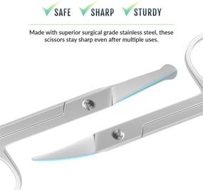 img 3 attached to 🔪 Professional Curved and Rounded Facial Hair Scissors - Versatile Trimming Tool for Mustache, Nose Hair, Beard, Eyebrows, Eyelashes, and Ear Hair - Premium Stainless Steel