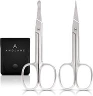 🔪 professional curved and rounded facial hair scissors - versatile trimming tool for mustache, nose hair, beard, eyebrows, eyelashes, and ear hair - premium stainless steel logo