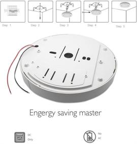 img 2 attached to Energy-Saving LED Dome Lighting for RV Interiors - MASO 12V DC 9W 7.8 Inch Chrome Downlight with Switch, Ideal for Campervans, Caravans, Motorhomes, and Boats – Cool White