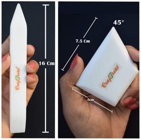 img 3 attached to 📐 Large Ergo Square Teflon Bone Folder and Scoring Tool Set by CrafTreat - Smooth, Non Stick Tool for Paper Crafting, Origami, Bookbinding, and Leather Burnishing