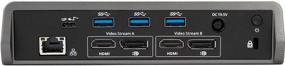 img 2 attached to 💻 Targus USB-C Универсальная док-станция для ноутбука с двойным видео 4K: максимальная зарядка, аудио и 4 порта USB для ПК, Mac и Android (DOCK180USZ)