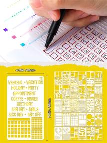 img 3 attached to Ultimate Productivity Journal Stencils Set: 30-Pieces Plastic Planner Stencils for DIY Drawing, Scrapbooking, and Decor - 4x7 Inch