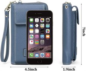img 2 attached to 👜 Women's Leather Crossbody Bag Cell Phone Purse Small Wallet with Wristlet Handbag