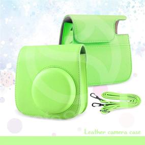 img 4 attached to Fujifilm Instax Mini 9 Lime Green 13 Piece Accessory Bundle Includes Camera Case With Strap