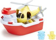 save the day with the green toys rescue boat and helicopter set logo