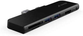 img 3 attached to 🔌 Juiced Systems Optix Surface Pro 6 Adapter - Enhance Connectivity: USB 3.0, HDMI, Mini DP, SD, Micro SD - Compatible with Surface Pro 6, 5, 4