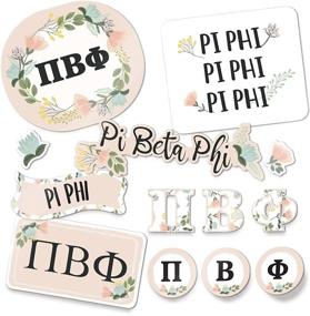 img 4 attached to 🌸 Pi Phi Classic Floral Sticker Decal for Laptop, Water Bottle, and Car (Sheet C)