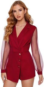 img 2 attached to SheIn Womens Collar Sleeve Jumpsuit: The Perfect Women's Clothing for Jumpsuits, Rompers & Overalls