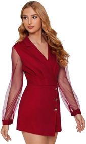 img 1 attached to SheIn Womens Collar Sleeve Jumpsuit: The Perfect Women's Clothing for Jumpsuits, Rompers & Overalls