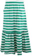 👗 kid nation ruffles elastic stripes girls' skirts & skorts: stylish and comfortable clothing for little fashionistas logo