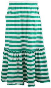 img 4 attached to 👗 Kid Nation Ruffles Elastic Stripes Girls' Skirts & Skorts: Stylish and Comfortable Clothing for Little Fashionistas