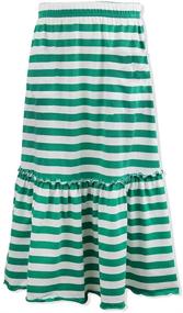 img 3 attached to 👗 Kid Nation Ruffles Elastic Stripes Girls' Skirts & Skorts: Stylish and Comfortable Clothing for Little Fashionistas