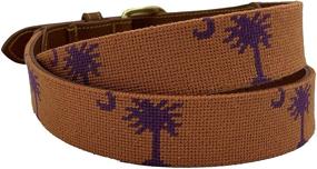 img 1 attached to 👗 Women's Charleston Belt in Palmetto Needlepoint Leather – Enhancing accessories with stylish belts